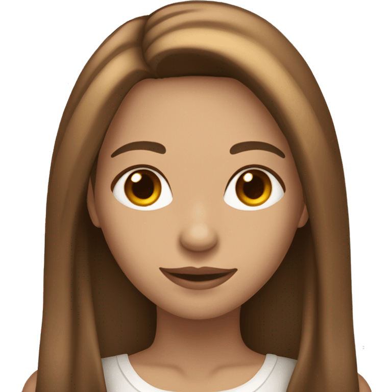 Fair skin tone female that has Brown long hairwith highlights  emoji