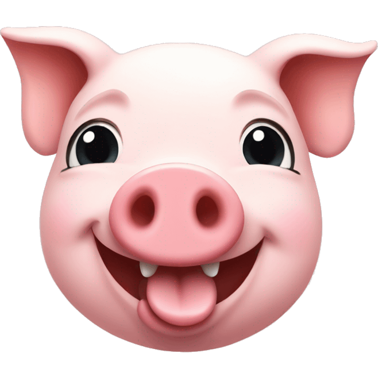 a happy pig cute emoji