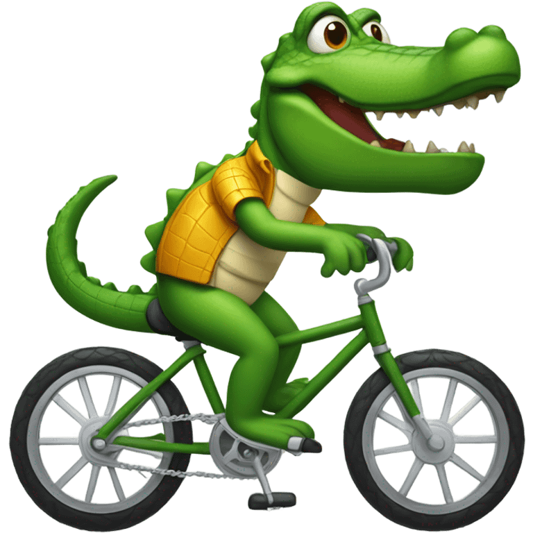 Alligator riding a bike  emoji