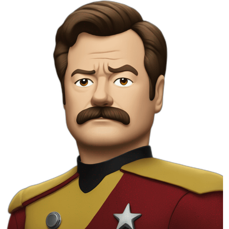 Ron Swanson as Captain Kirk Star Trek  emoji