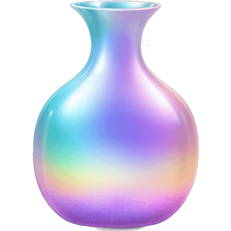 Sparkly glossy Pastel iridescent glass vase emoji