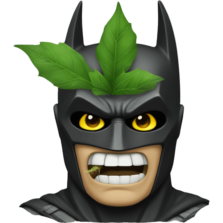 batman with smoking plants in his mouth emoji