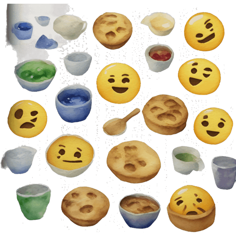 watercolour godets emoji