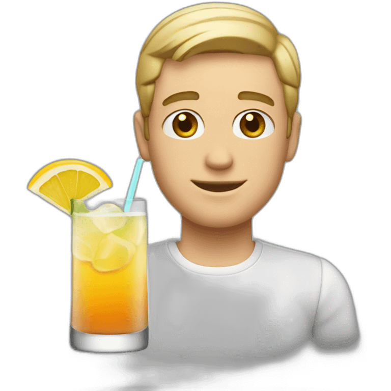 white male with cocktail emoji