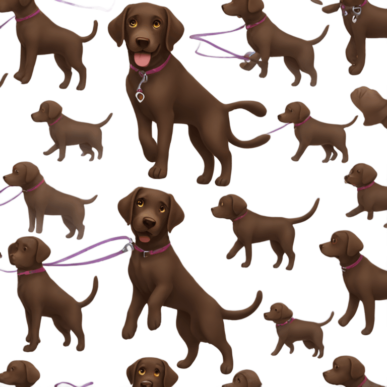 Chocolate lab,walking,leash emoji