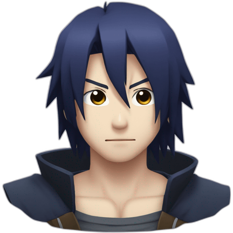 sasuke uchiha with fade to the sides emoji