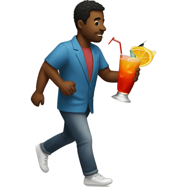 Drinking a cocktail while walking emoji