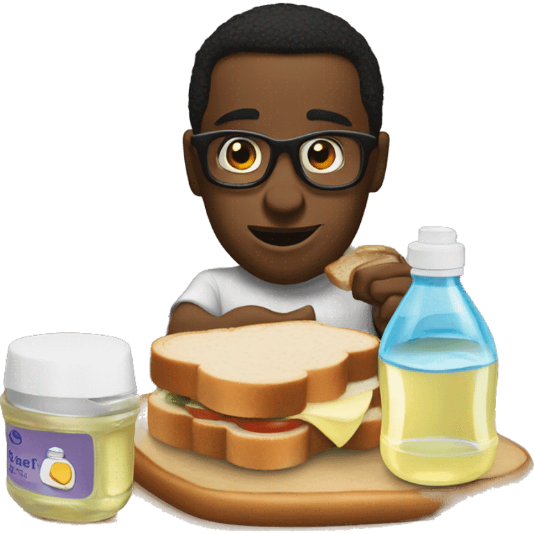 diddy putting baby oil on a sandwich  emoji