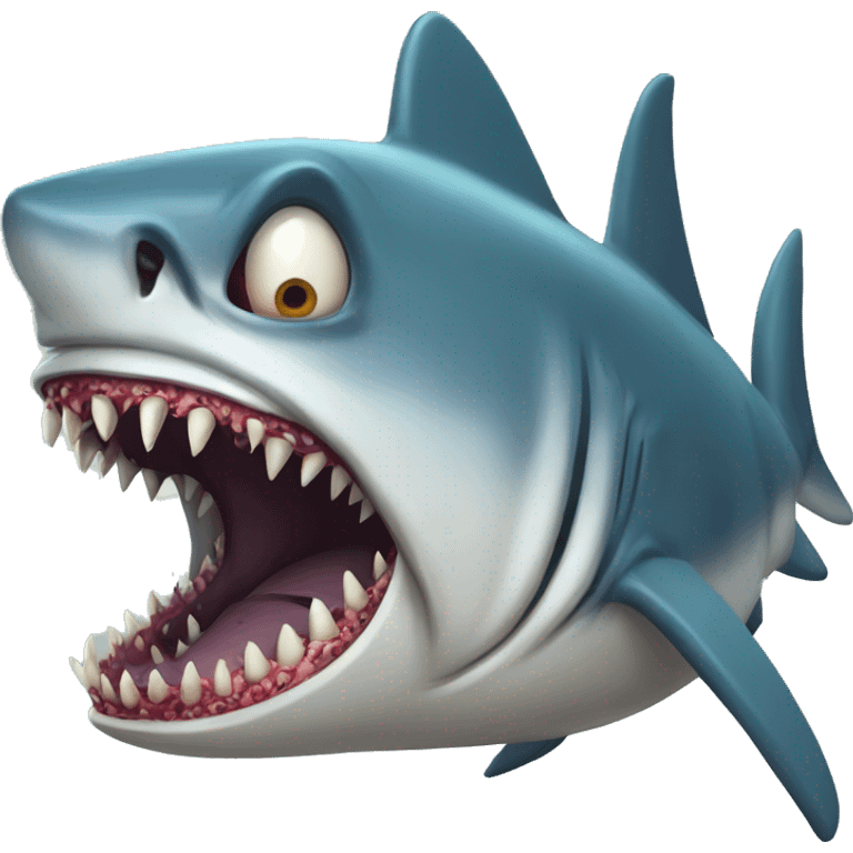 Zombie shark emoji