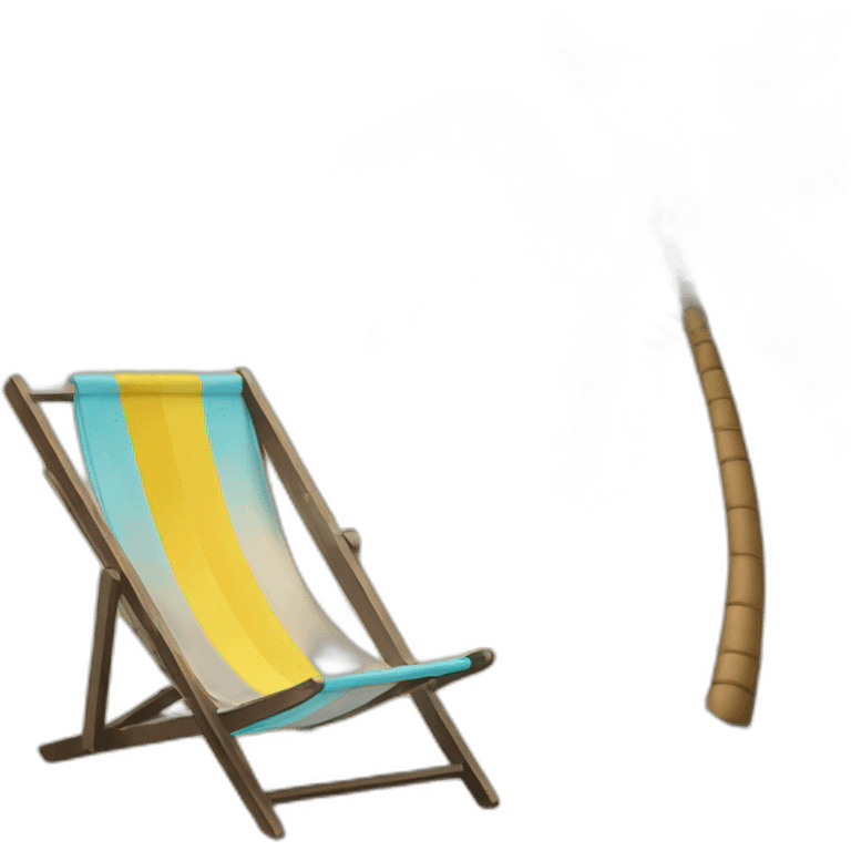 Frame of beach with deckchair and palm tree emoji