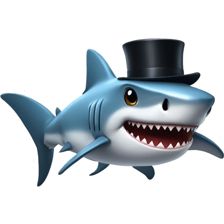 Shark with tophat emoji