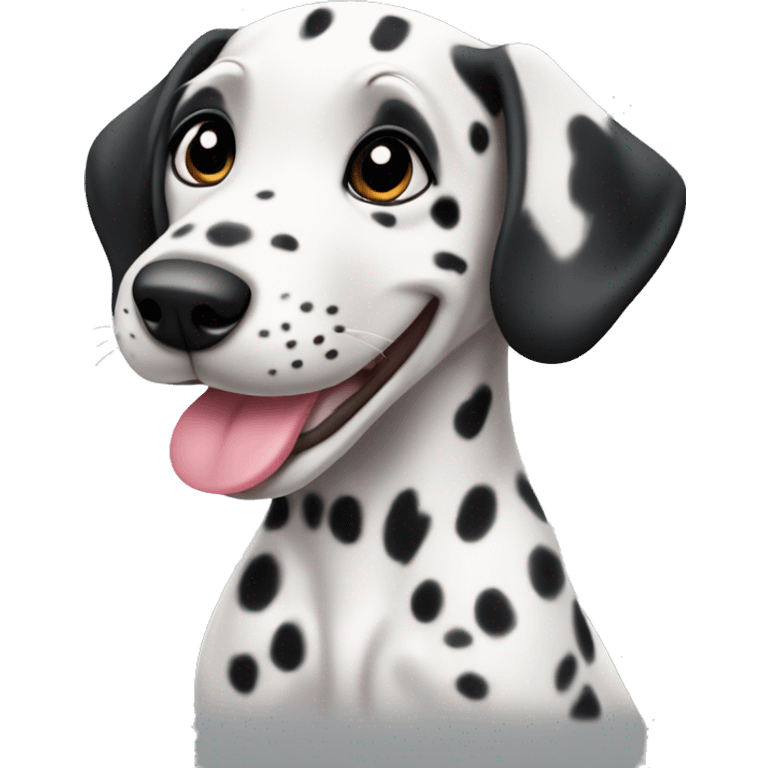 a cute dalmatian puppy sticking out its tongue emoji