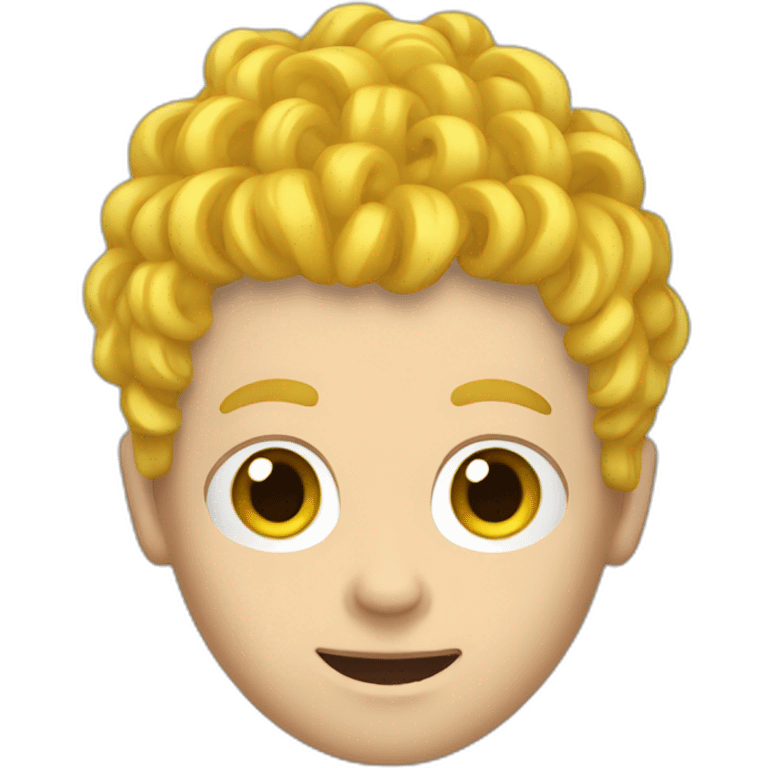 White guy With yellow ramen hair emoji