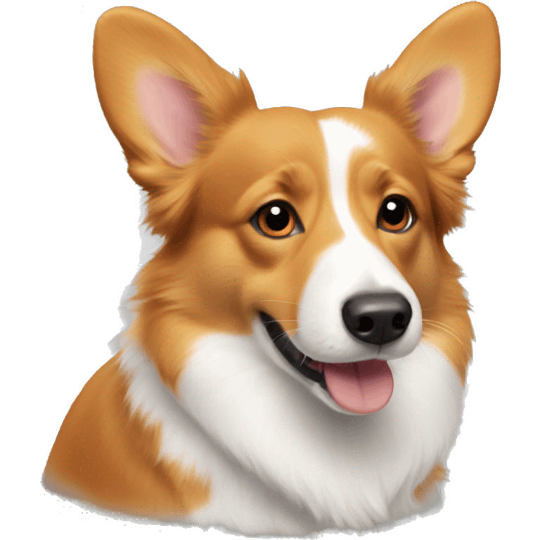 Orange corgi Aussie mix with no tail emoji