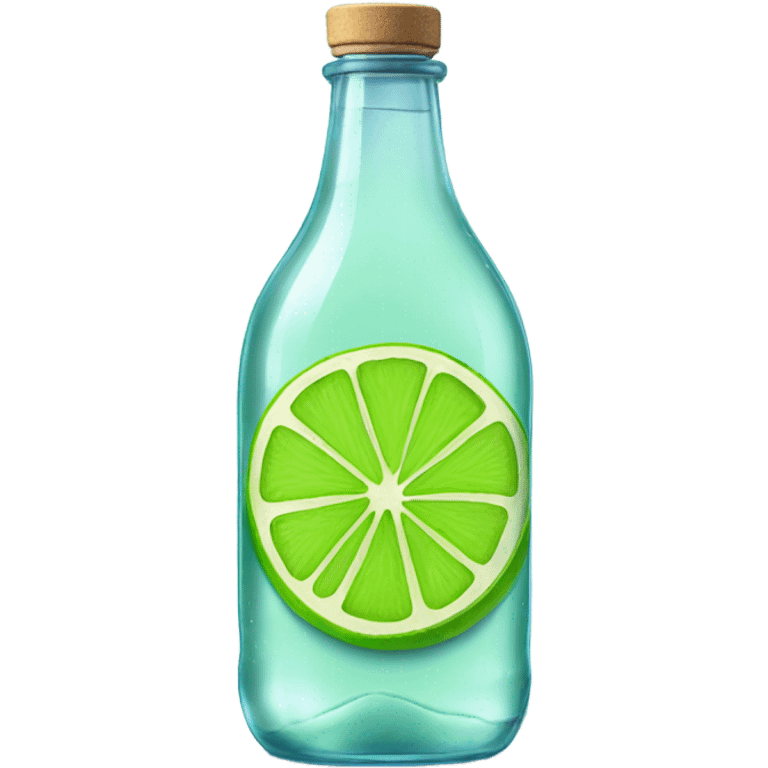 Vibrant lime slices still on glass bottle with water  emoji