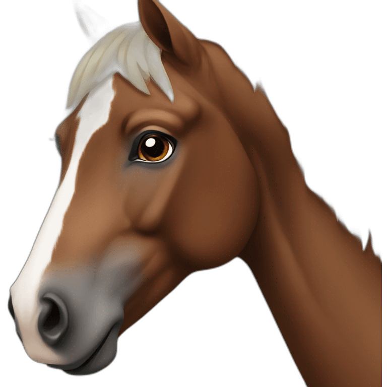 Brown horse from the front with dark hairs emoji