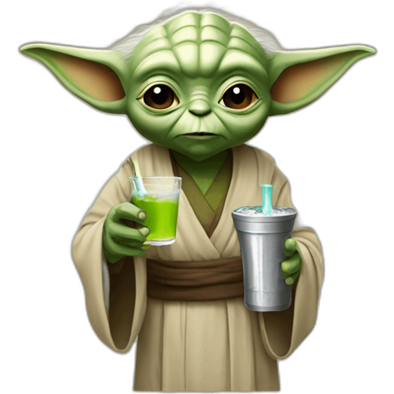 Yoda drinking an arabic drink emoji