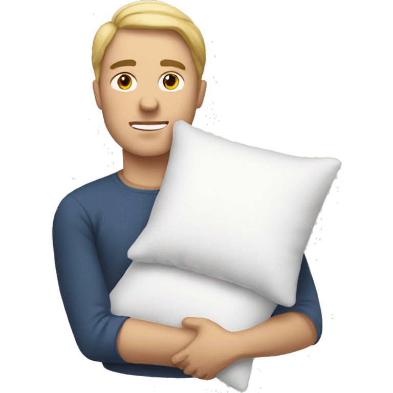 white man holding a pillow emoji