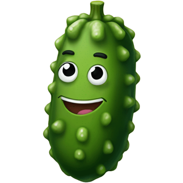 Smiling pickle emoji