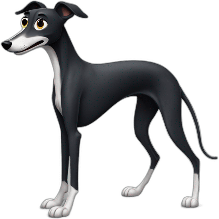 Black Greyhound Pixar style emoji