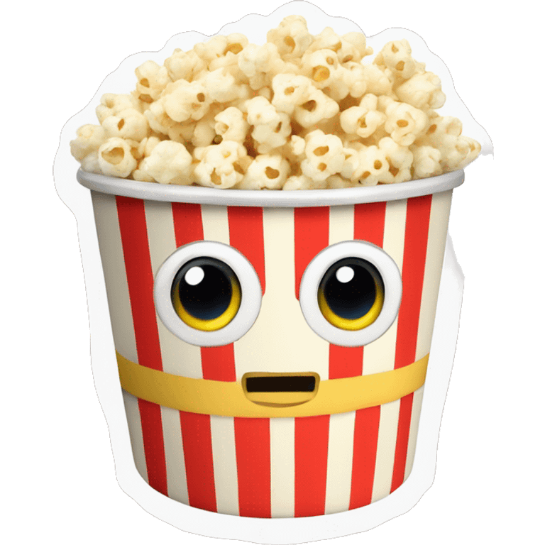 Cute mini popcorn bucket with big eyes plushie emoji