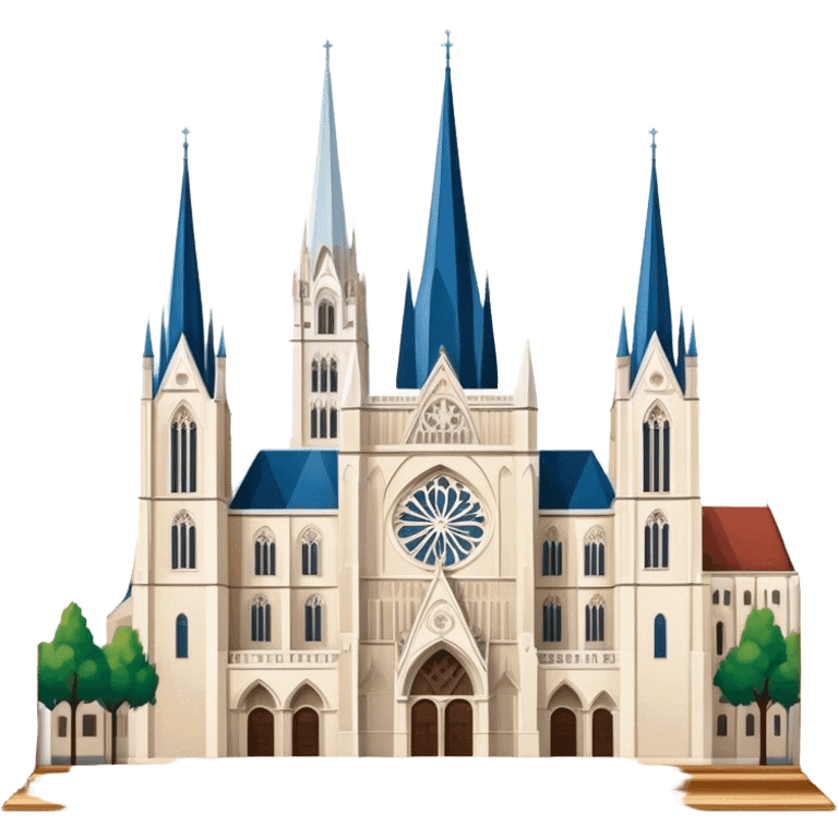 Zagreb Cathedral Landmark Emoji – Depicting its Gothic architecture and twin spires. emoji