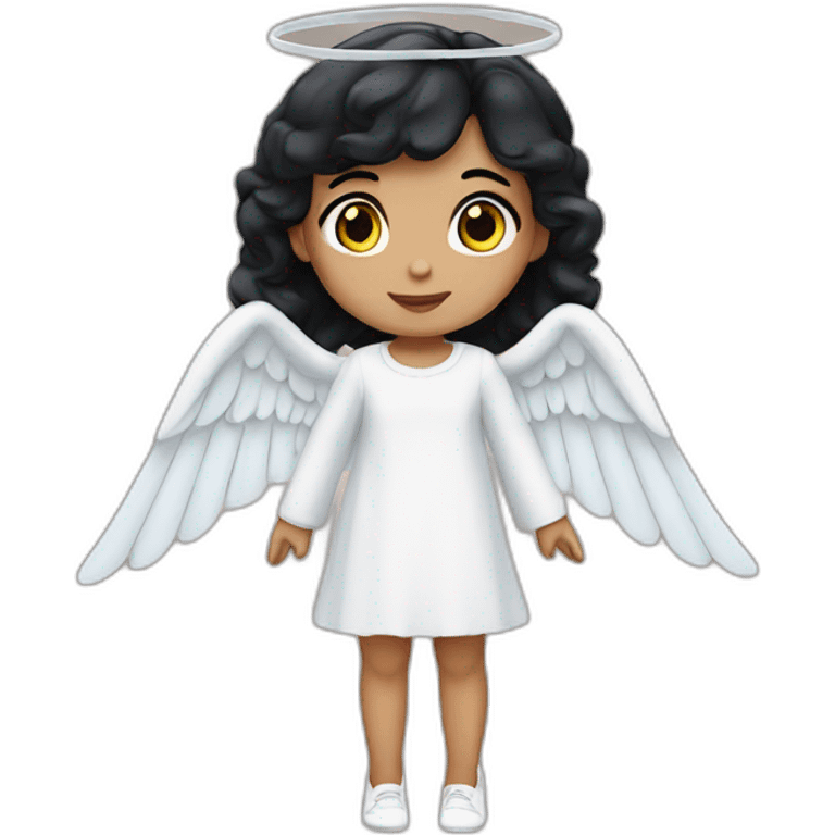 Angel mini girl with black hair  emoji