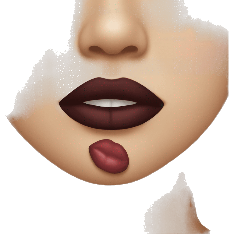 Labios con labial  negro  emoji