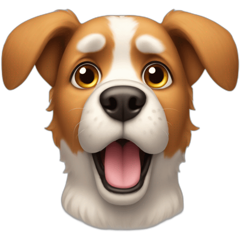 Surprised dog with hairy big ears emoji