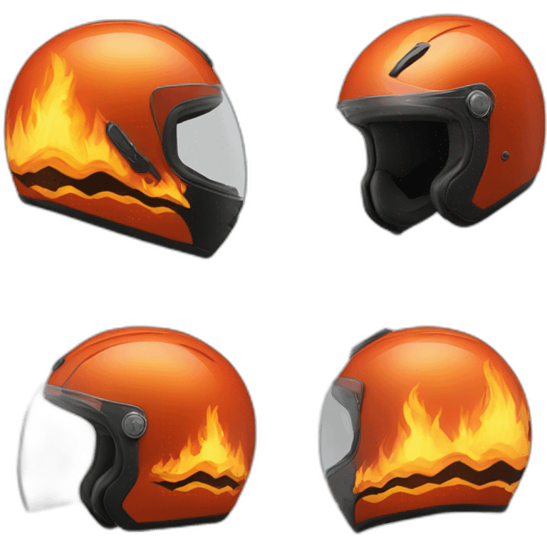 fire motorcycle helmet emoji