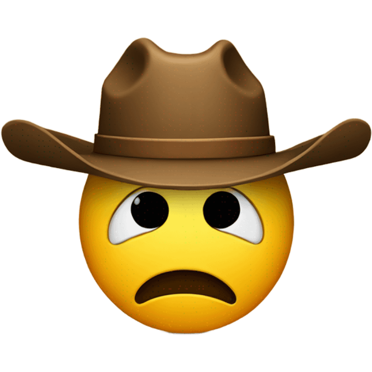 Sad smiley with cowboy hat emoji