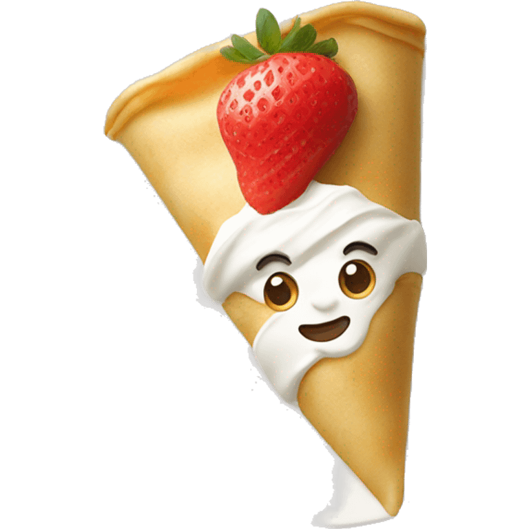  crepe with whipped cream strawberry emoji