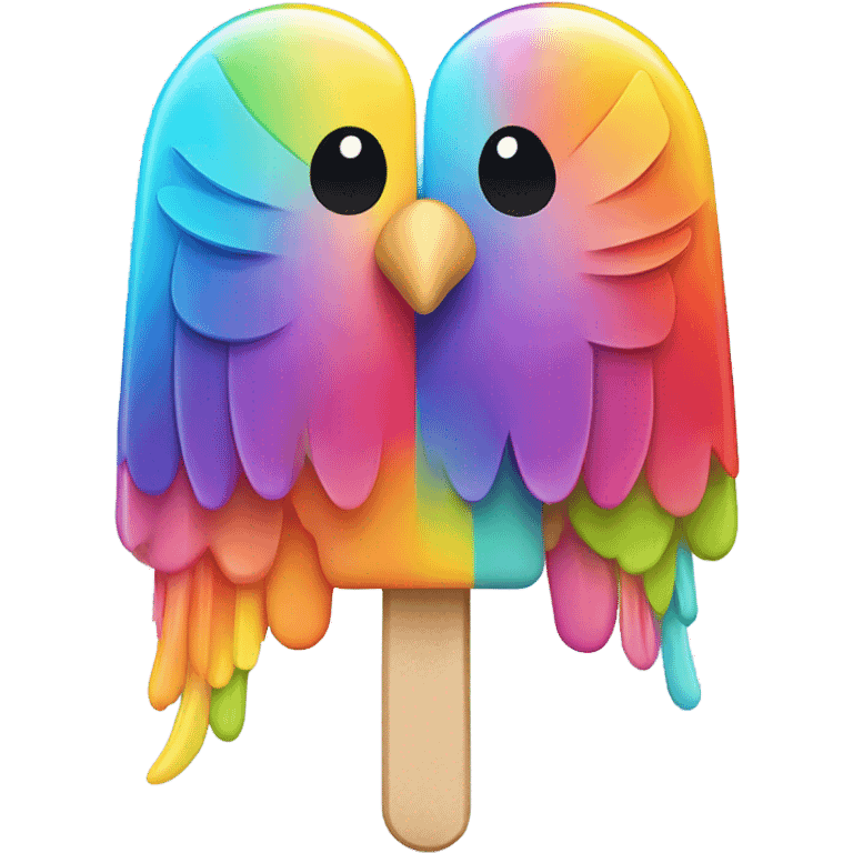 Rainbow bird popsicle emoji