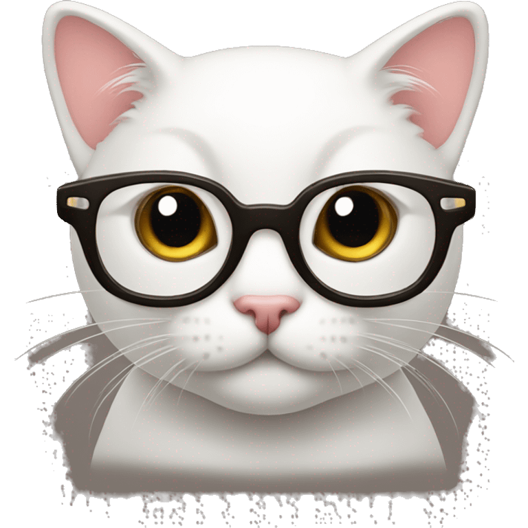 Cute cat with eyeglass emoji