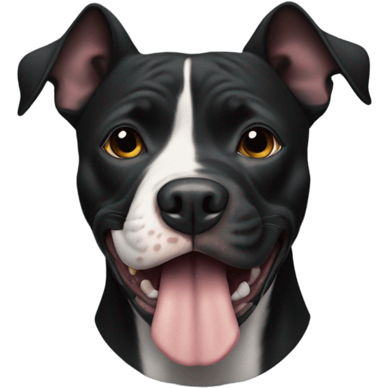 black pitbull with a tiny spot on his chin emoji