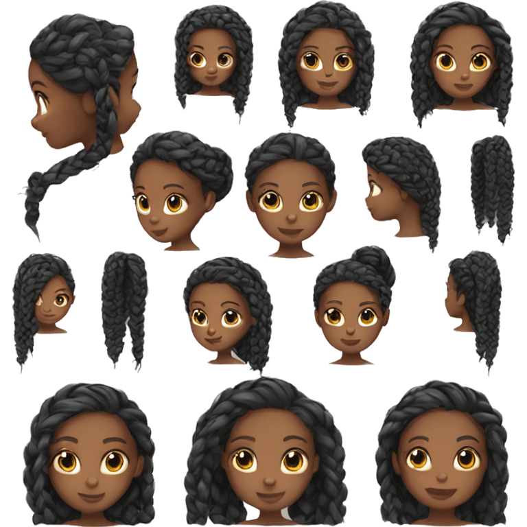 Braids black girl emoji