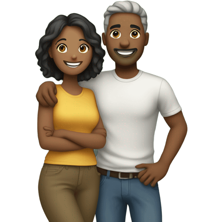 smiling couple in outdoor setting emoji