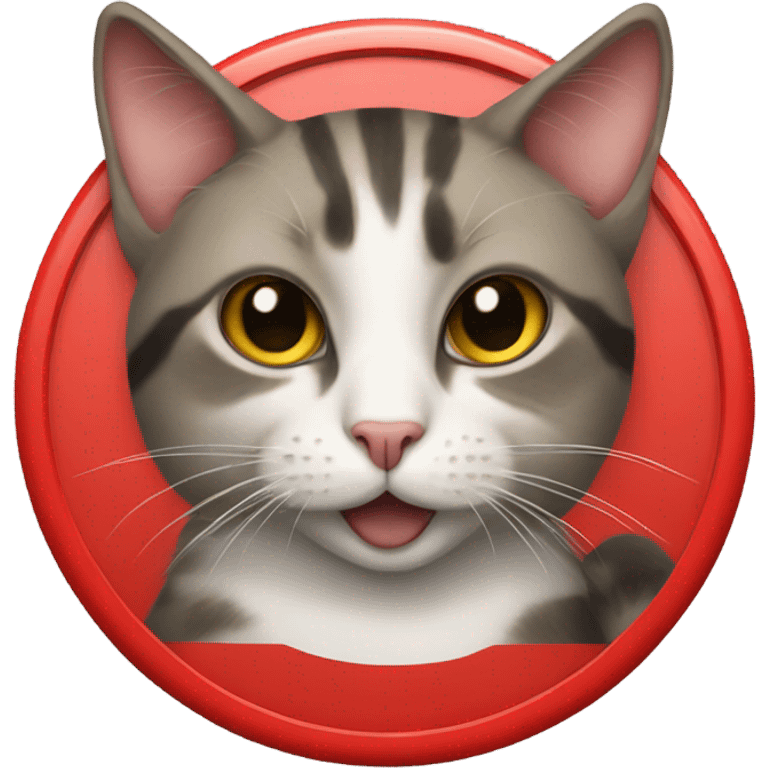 Cat with a stop sign emoji