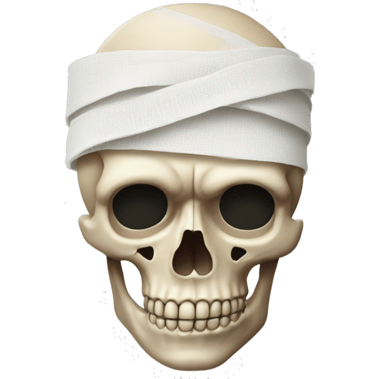 bandaged eye on skull emoji