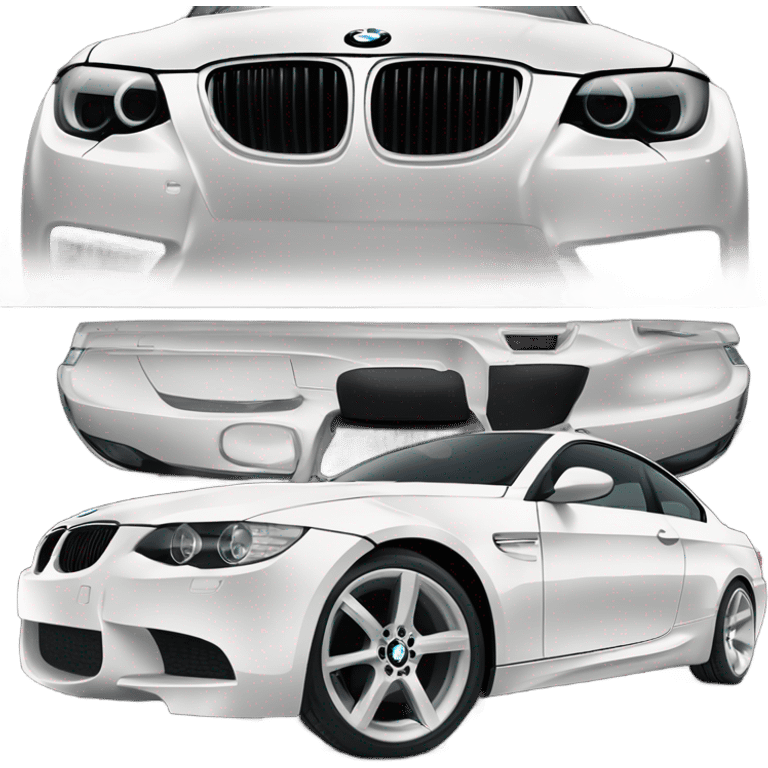 White bmw 2005 E92 335i  emoji