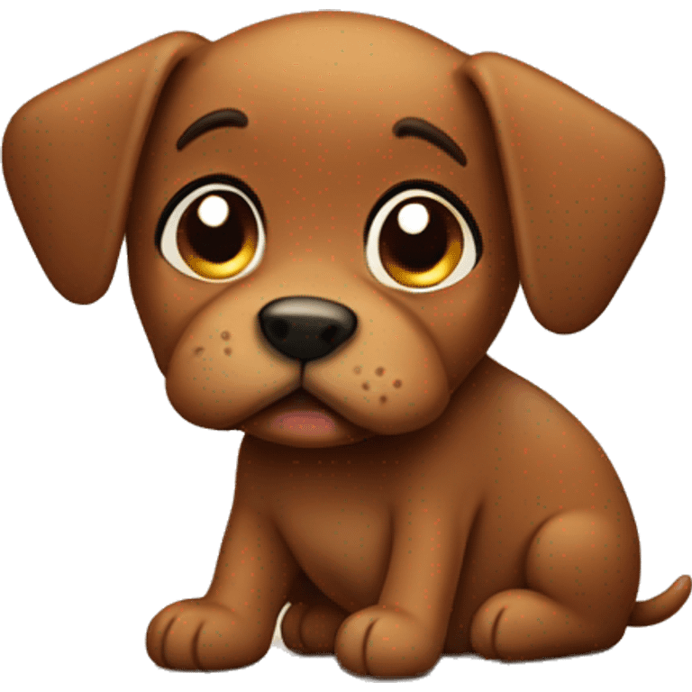 Sad brown puppy farting emoji