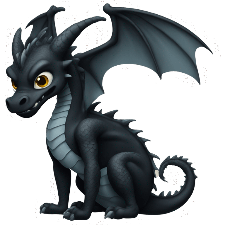 black dragon sad emoji