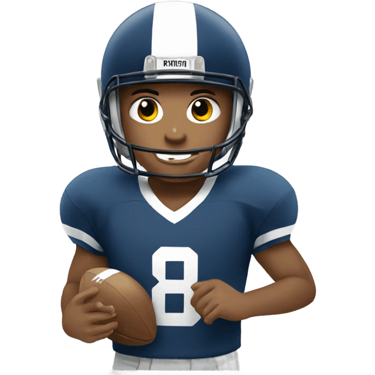 brunette boy playing football emoji