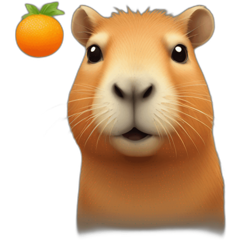 Capybara with orange emoji