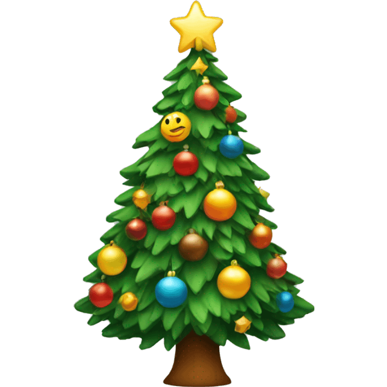 Christmas tree make colorful emoji