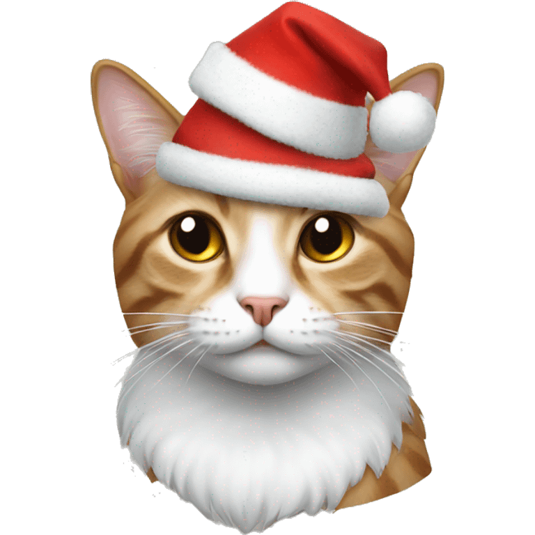 Cat with cristmas hat emoji