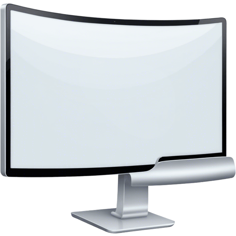 Create a professional emoji for UX/UI design. Show a curved monitor with 2 windows : one displaying white empty page, and the other showing the completed web interface. Use modern, professional colors. Do not include any emojis or smiley faces. Make the background transparent. emoji