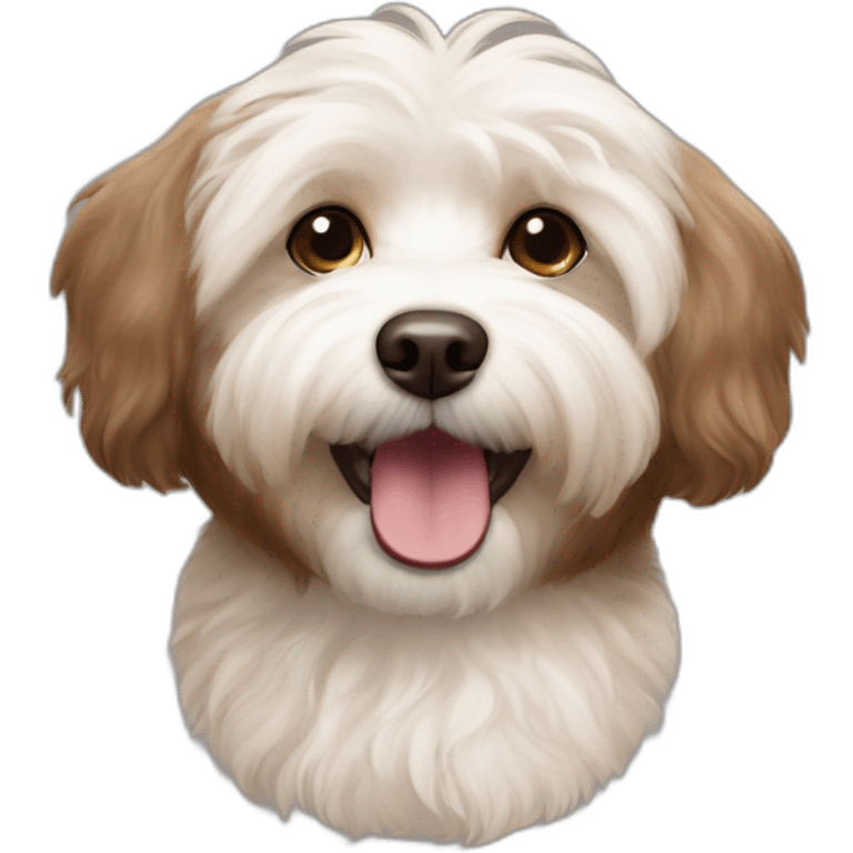 brown coloured dog bichon havanese happy face emoji