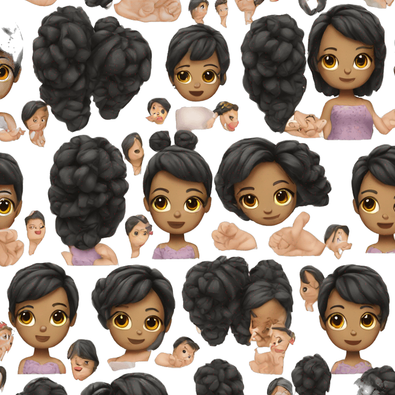 Doll black hair emoji