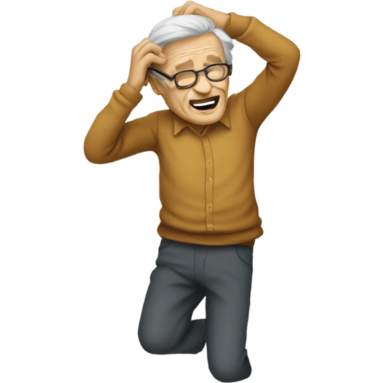 Older person dabbing emoji